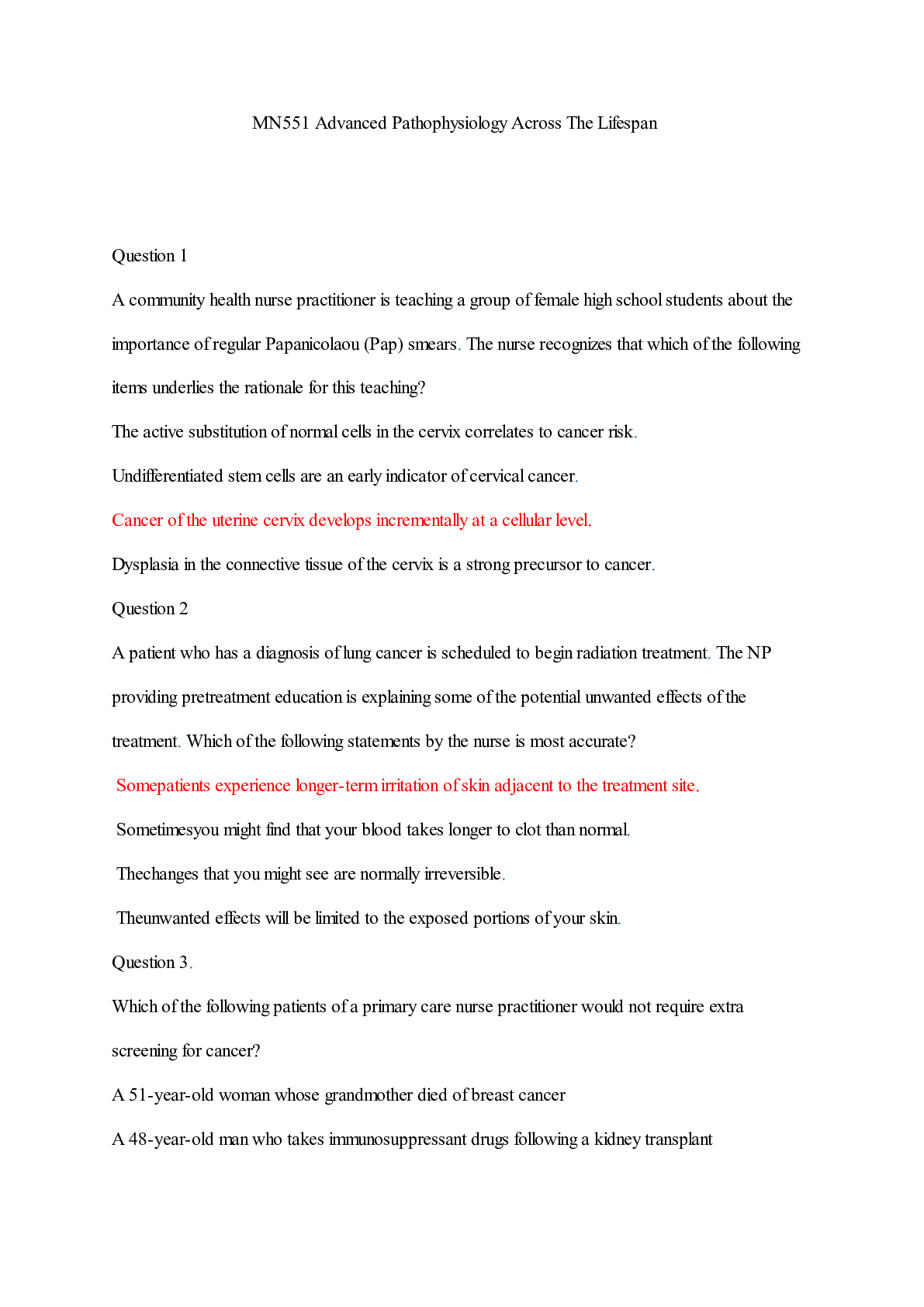 Preview of MN551 Advanced Pathophysiology Across The Lifespan